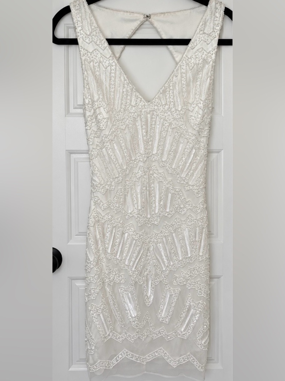 Adrianna Papell Platinum Collection Beaded Short Wedding Gown
